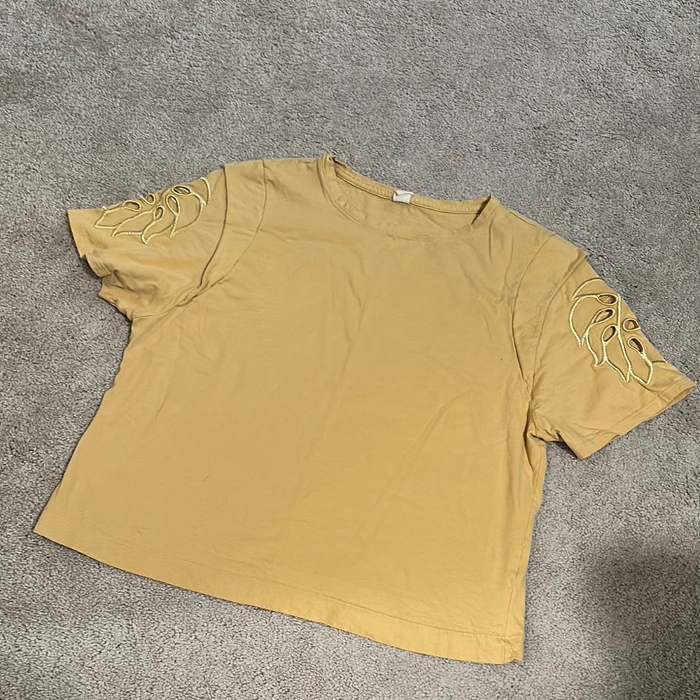 Embroidered Mustard Yellow Women's Top